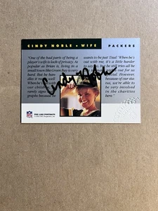 CINDY NOBLE 1992 NFL Pro Line Portraits Wife Autograph Auto card PACKERS - Picture 1 of 2