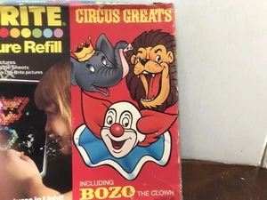 VINTAGE 1975 HASBRO LITE-BRITE PICTURE REFILLS Circus Greats with BOZO - Picture 1 of 8