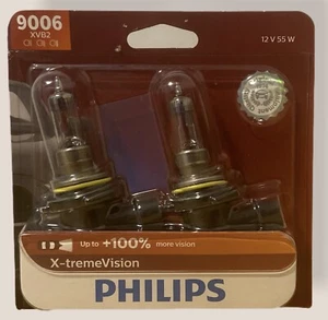 Philips 9006 Upgrade 100% More Bright White Light Bulb 2 Lamps Factory Sealed - Picture 1 of 4