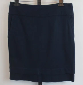 Cabi 5051 Lido Pencil Skirt Womens Size 8 Navy Blue Tired - Picture 1 of 9