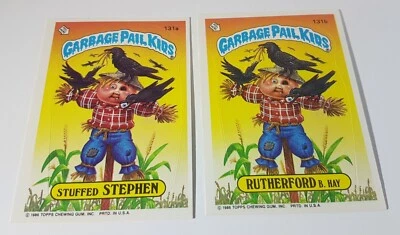1986 Garbage Pail Kids Stuffed Stephen #131a & Rutherford B. Hay #131b Series 3  - Image 1 of 4
