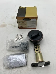 (QTY 1)  Design House  Bronze, Single Cylinder Deadbolt 2-way Latch 791665 - Picture 1 of 3