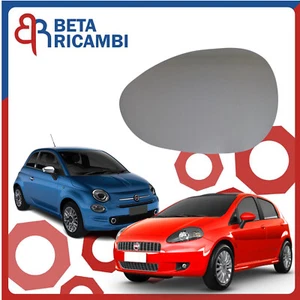 Specchietto Grande Punto Evo Fiat 500 Vetro Specchio Retrovisore SX Termico - Foto 1 di 4