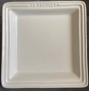 Le Creuset Stoneware Square Plate White 8.25" Set Of 4 Brand New - Picture 1 of 1