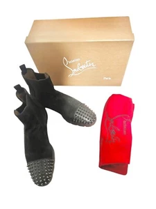 Christian Louboutin Blue Melon Spikes Leather Studs Size 41.5 - Picture 1 of 5