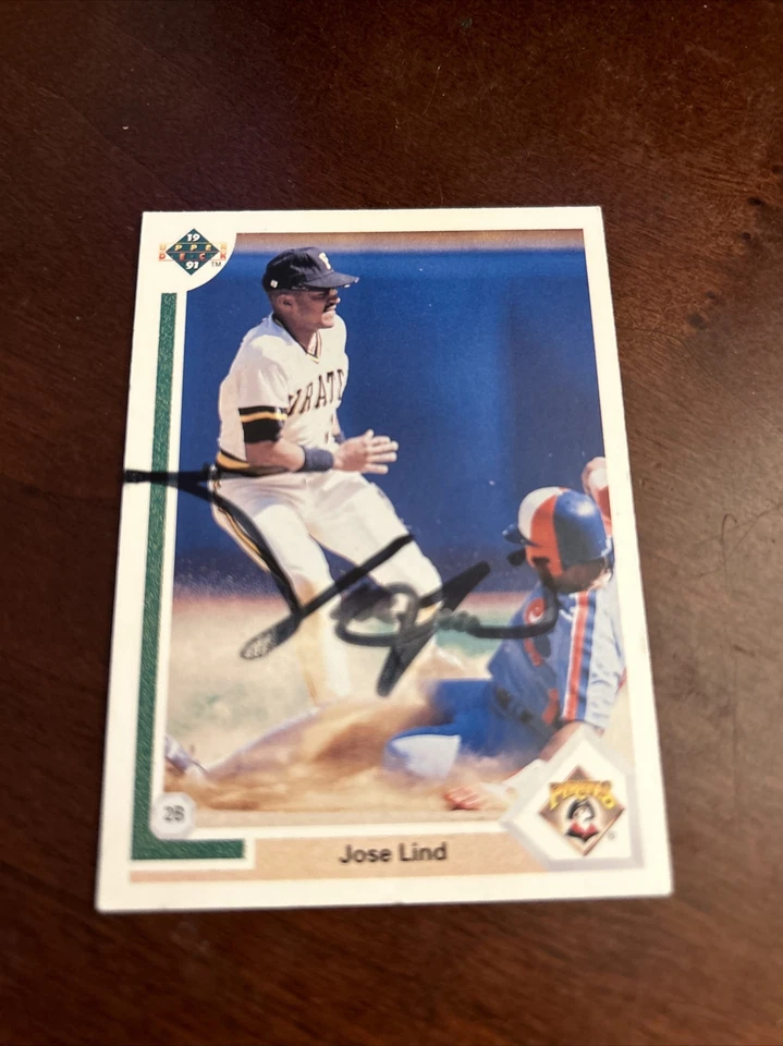 1991 Upper Deck Pittsburgh Pirates Baseball Card #258 Jose Lind Autographed - Image 1 of 2