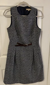 Michael Kors Sleeveless Navy White Wool Career Womens 8 Dress Workwear - Picture 1 of 11