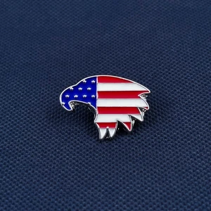 STUNNING AMERICAN EAGLE HEAD PIN, BROOCH, CRYSTAL BEAUTIFULLY ENAMELED...... - Picture 1 of 9