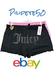 JUICY COUTURE MULTICOLORE~ LOGO RHINSTONES~JC1710~PANTALONCINI LETTO TUTTE LE TAGLIE~UNICO! - Foto 1 di 9