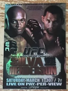 2010 Topps UFC Silva Vs Henderson UFC 82 Fight Poster Card!! - Afbeelding 1 van 2