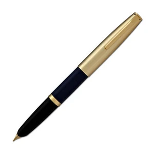 Pluma estilográfica Aurora Duo para carro - resina azul oscuro con tapa chapada en oro, Pt. mediano - Imagen 1 de 1
