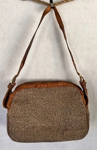Vintage Hartmann Tweed Leather Carry On Crossover Shoulder Bag Classic - Picture 1 of 11