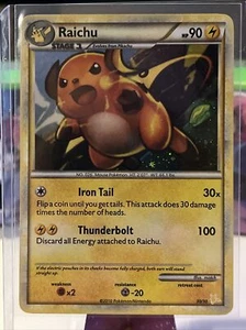 Juego de Cartas Coleccionables Pokémon Raichu HS 30/30 Holo Holograma Raro MP/LP - Imagen 1 de 2