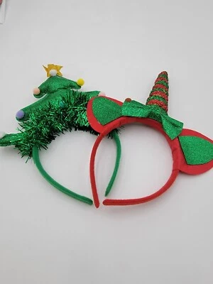 Pack de 2 diademas de Navidad árbol de Navidad y unicornio Foto 1 de 4