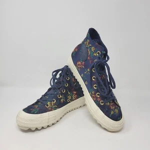 Converse Damen Größe 8 Lift Ripple High Plateau Obsidian Blumenmuster Satin 561654C - Bild 1 von 8