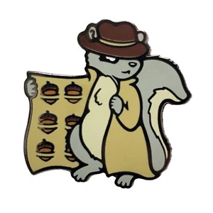 Schattige Eichhörnchen Emaille Anstecknadel | passende Hutnadel | Händler verkauft Eicheln - Bild 1 von 3
