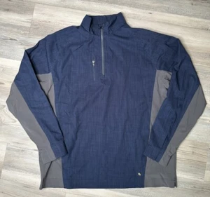 Arnold Palmer Mens Jacket XL Windbreaker Golf Quarter Zip Blue Gray Pullover - Picture 1 of 3