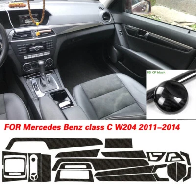 For Benz C class W204 2011-2014 5D Carbon Fiber Pattern Interior DIY Trim Decals Foto 1 de 4