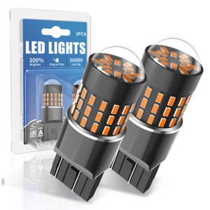 2x 7443 7440 3000K LED Front Turn Signal Lights Bulb for GMC Sierra 1500 2014-22 - Picture 1 of 14