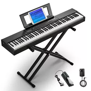๐น Donner DEP-06 Digital Piano Keyboard With Stand Sustain Pedal 88 Key 128 Tone - Picture 1 of 13