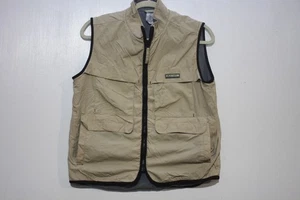 Chaleco ANTIGUO AZUL MARINO Dama Talla 10 Beige Nylon Forro Polar Bolsillos de Carga De Colección Corea Años 90 - Imagen 1 de 7