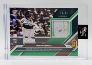 2024 Topps Now Jackson Merrill RC Game Used Base Patch 62/75 Padres - Bild 1 von 2