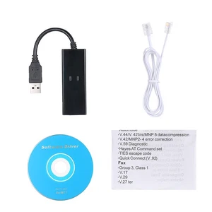 External USB 56K V.92 V.90 Dial Up Fax Modem For /VISTA7/8/10 Black QRVJ - Picture 1 of 10