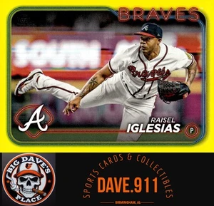 Raisel Iglesias 2024 Topps Yellow #396 Atlanta Braves - Picture 1 of 2