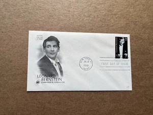 US 2001 Leonard Bernstein FDC (69) +PCS B&W Bernstein Portrait Cachet #3521 - Picture 1 of 2