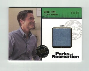ROB LOWE as CHRIS TRAEGER Press Pass Parks And Recreation SHIRT GOLD RELIC #/99 - Picture 1 of 2