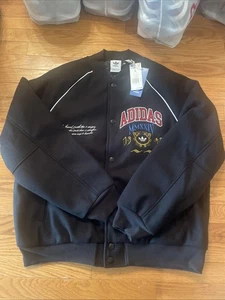 Adidas VRCT Wool Jacket Men’s Size L Black Two Tone VARSITY TENNIS IX6767 - Picture 1 of 5
