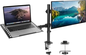 Laptop Desk Mount with Monitor Arm, Dual Laptop and Monitor Stand, Fully Adjusta - Picture 1 of 9