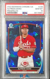 Alfredo Duno 2023 Bowman Chrome Sapphire 1st Refractor PSA 10 GEM MINT Reds - Picture 1 of 2