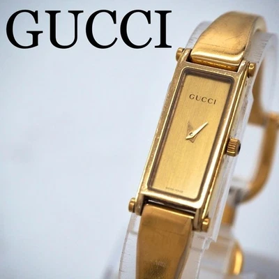 Reloj de cuarzo con brazalete dorado GUCCI 1500 para mujer esfera dorada QZ auténtico usado Japón Foto 1 de 4