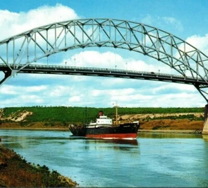 Cape Cod Canal & Sagamore Bridge Provincetown Massachusetts Bay Vintage Postcard - Picture 1 of 4