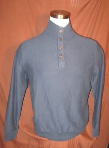 Alesbury Riverside Button Mockneck Herren Pullover, Blau Baumwolle, Größe L, NEU - Bild 1 von 6