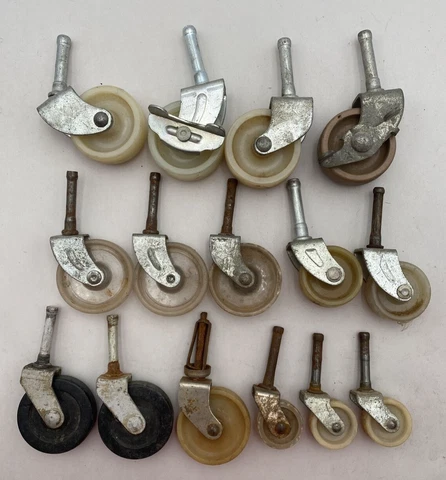 Caster Wheels Salvage Lot Parts Repair Vtg 15 Pieces Cover