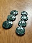 Set Of 7 Green Vintage Buttons 3x22mm 4x18mm