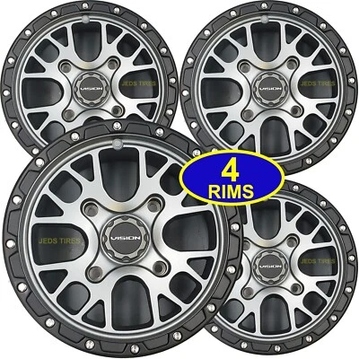 FOUR 14x7 4/110 ATV RIM WHEEL some Kubota RTV-X900 X1100 X1120 X1140 4-hole Grey - Image 1 of 4
