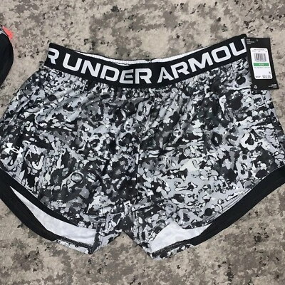 GIRLS UNDER ARMOUR PLAY UP 2.0 SHORTS YOUTH X-LARGE Black / White New With Tags - Image 1 of 4