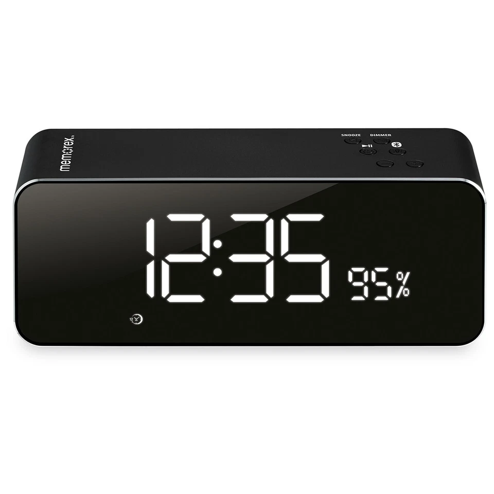 New Memorex Aluminum Wireless Clock Radio MCB428B - Image 1 of 1