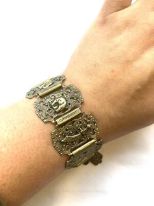 Vintage Bracelet Charm 60s Souvenir De Moroc Hasma Hand Detailed Hippy Morroco - Picture 1 of 5