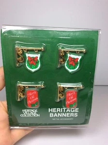 NEW Dept 56 Heritage Village Town Collection Banner Signs Metal Christmas 5526-3 - Picture 1 of 9