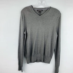 Men’s Banana Republic LUXURY BLEND V Neck Sweater Gray Sz S Silk Cashmere Blend - Picture 1 of 4