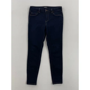 D.jeans donna slim skinny blu elasticizzato lavaggio scuro vita media denim 6 - Foto 1 di 8