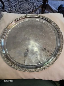 Antique Silver Soldered Platter- BROWN PALACE HOTEL-Reed & Barton 12" Dia.-29oz. - Picture 1 of 6