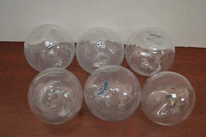 6 PCS CLEAR REPRODUCTION BLOWN GLASS FLOAT FISHING BUOY BALL 3"  - Picture 1 of 1
