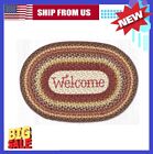 Oval patch rug - OP-780 Welcome, 100% Natural Jute, Measures 20" x 30"