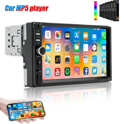 7 pollici Apple Carplay Android Auto 1 DIN Autoradio Bluetooth USB AUX-IN TF AM - Immagine 1 di 4