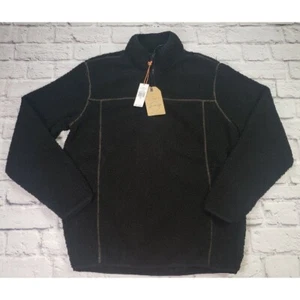 Weatherproof Vintage Mens Size Medium Black Fleece Pullover Jacket - Picture 1 of 7